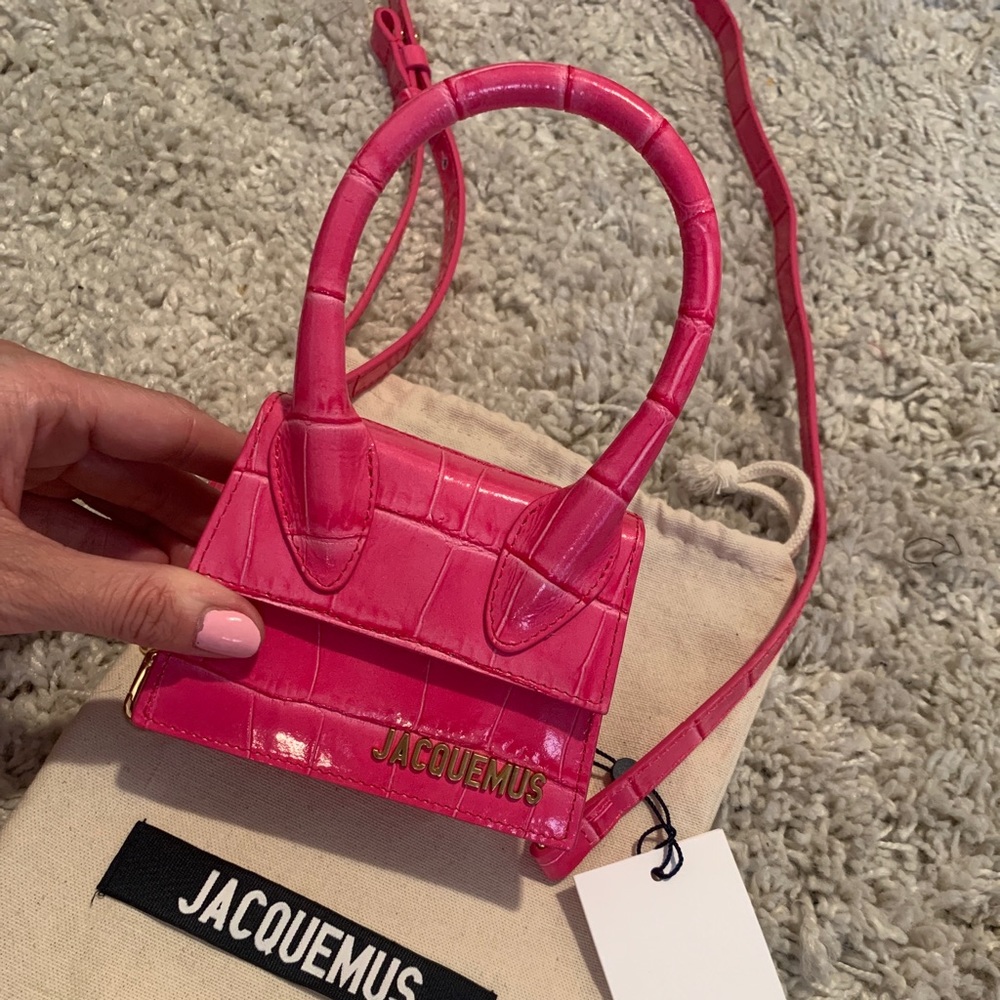 Jacquemus Le Chiquito Mini Pink Croc Bag